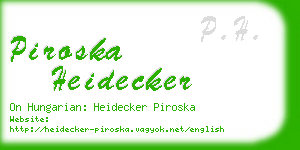 piroska heidecker business card